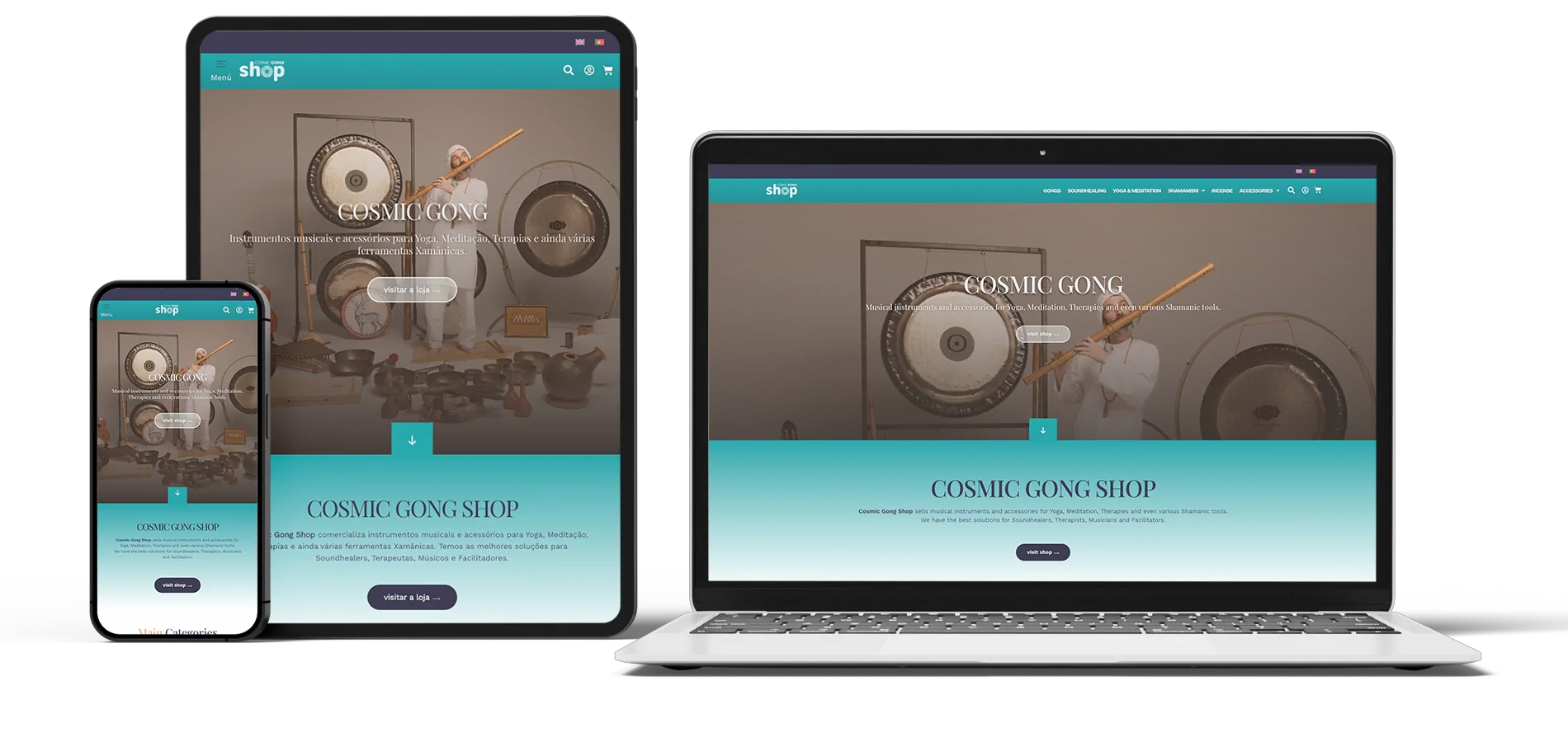 Cosmic Gong Shop ecommerce website
